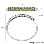Natural Hebei Peridot and Natural Zircon Bangle (Size - 7.5) 10.75 Ct.