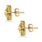 Hebei Peridot and Natural Zircon Stud Earrings in 18K Yellow Gold Vermeil Plated Sterling Silver 4.78 Ct