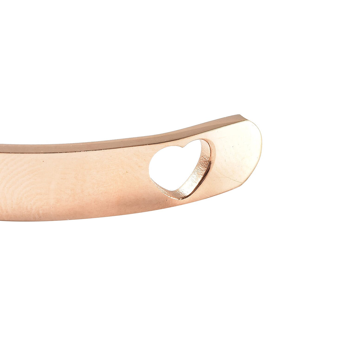 Personalised Carved Heart Cuff Bangle in Rose Gold Tone 6339673 5