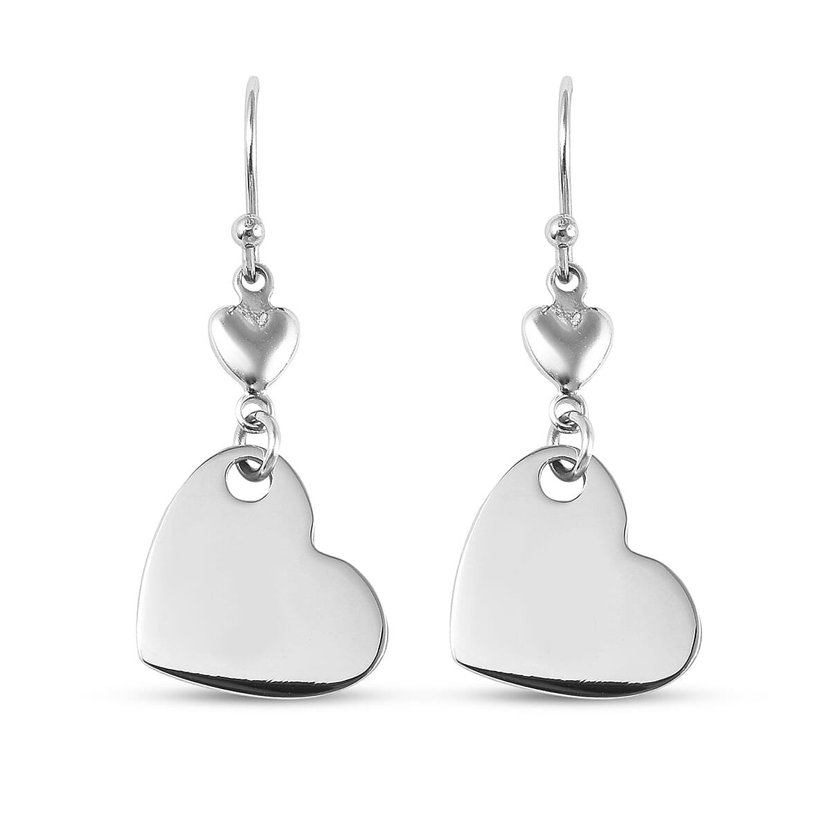 Personalised Heart Hook Earrings in Silver Tone 6339642 3