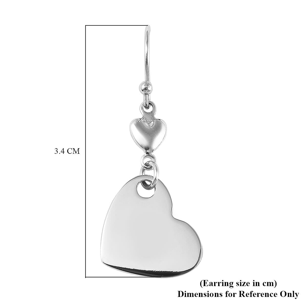 Personalised Heart Hook Earrings in Silver Tone 6339642 4