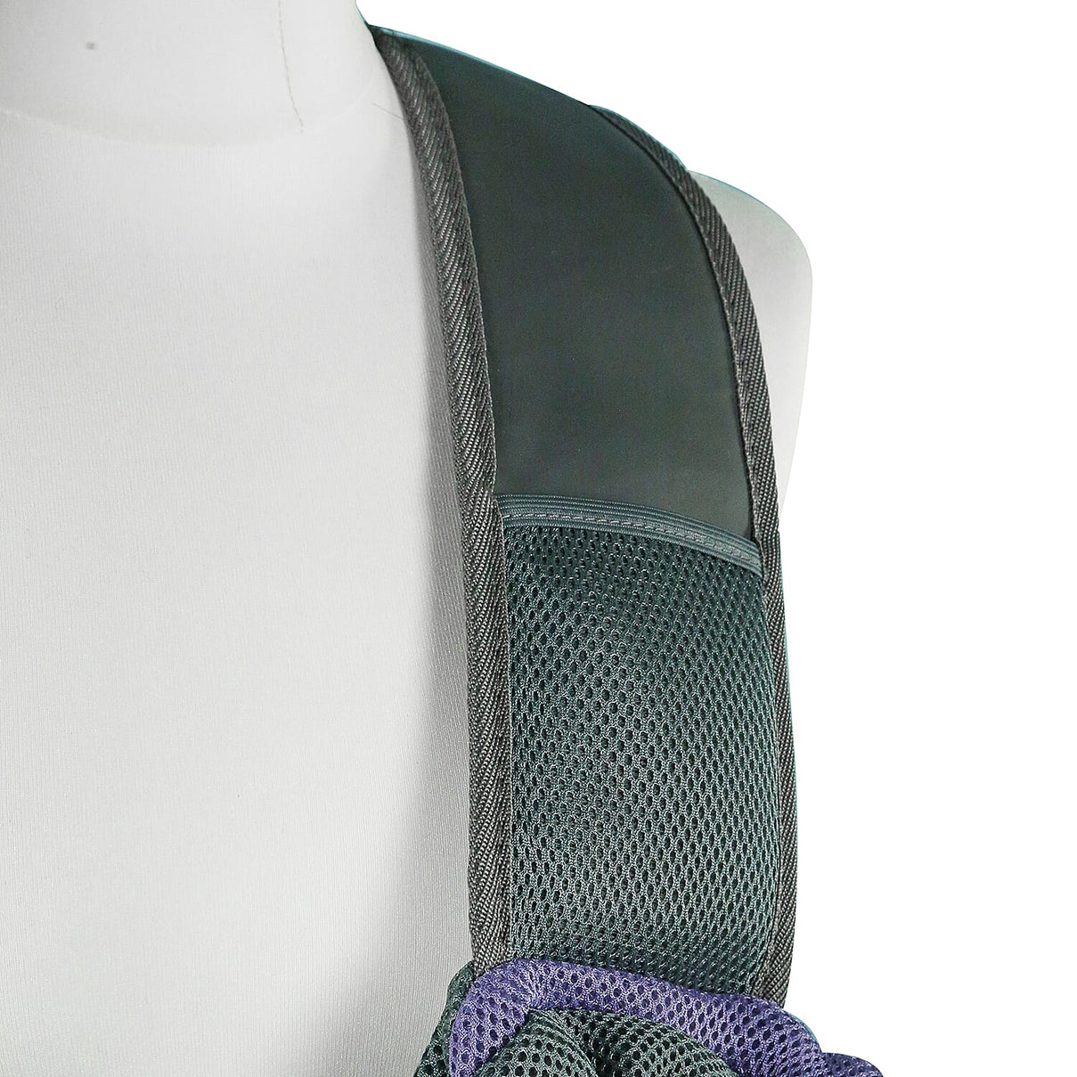 Pet Bag with Shoulder Strap Carrier Shoulder Bag Adjustable Strap Tote Bag with Front Pocket Safety Belt Outdoor Travel Puppy Carrier for Daily Use - Grey and Purple 6003877 5