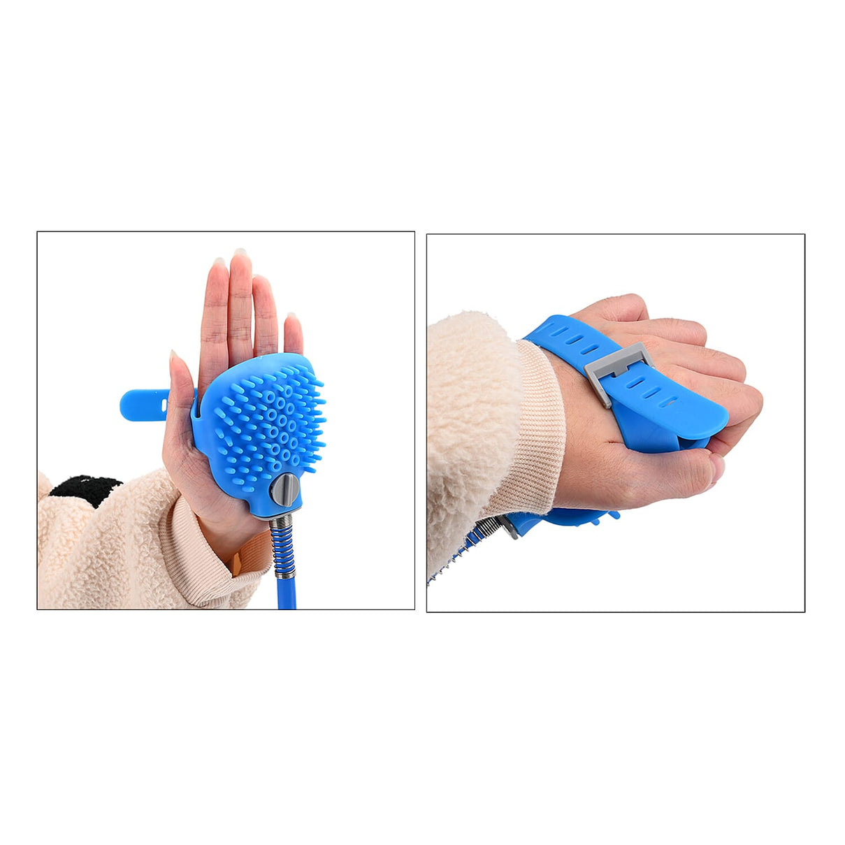 Pet Bathing Massaging Tool with Adjustable Spray Nozzle - Tap or Hose Connections (Size - 220cm) - Blue V32362607 4