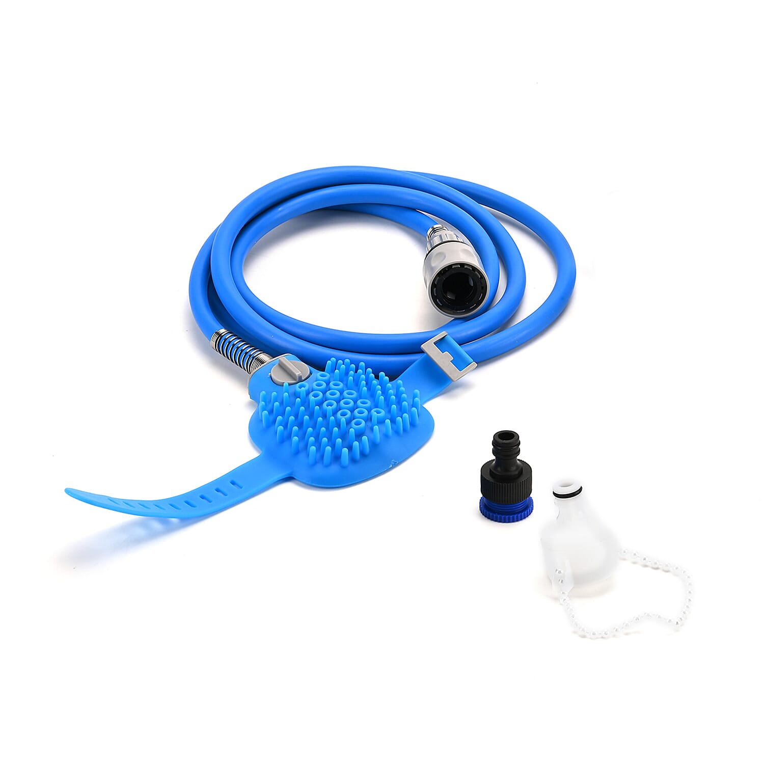 Pet Bathing Massaging Tool with Adjustable Spray Nozzle - Tap or Hose Connections (Size - 220cm) - Blue 7965044 6