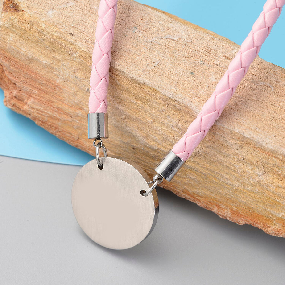 Pet Collar Necklace with Round Charm Size 10 in Silver Tone 6500918 1
