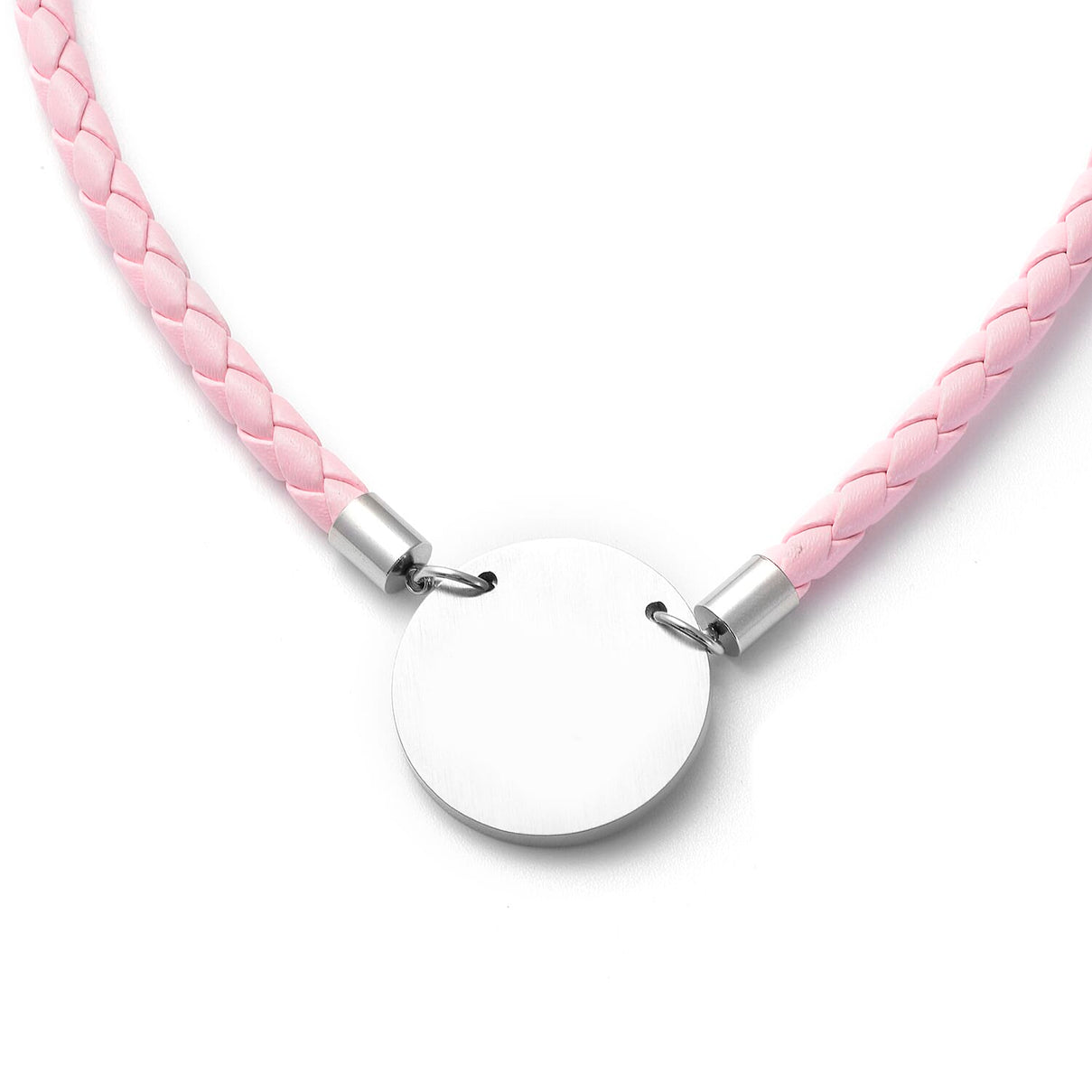 Pet Collar Necklace with Round Charm Size 10 in Silver Tone 6500918 2
