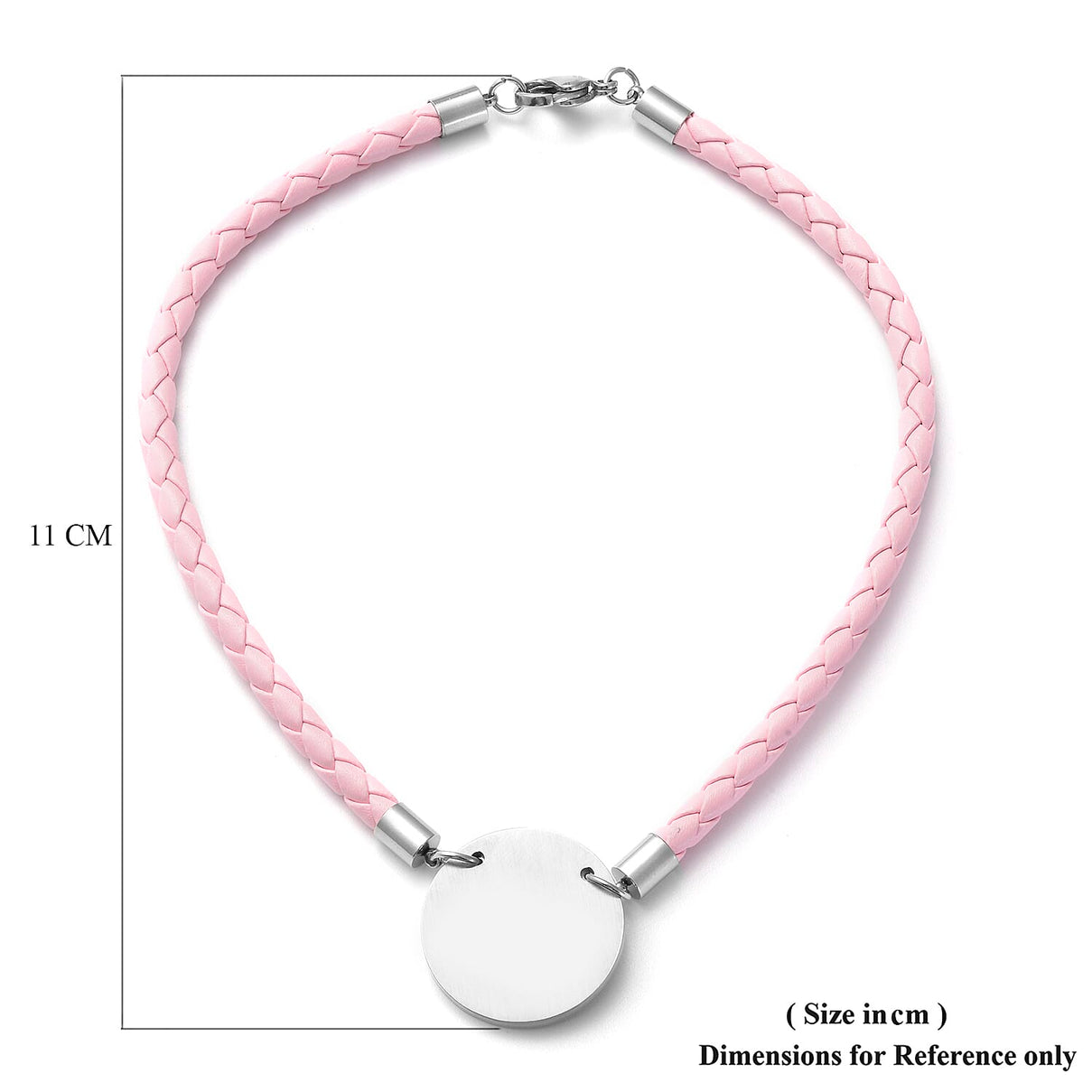 Pet Collar Necklace with Round Charm Size 10 in Silver Tone 6500918 5