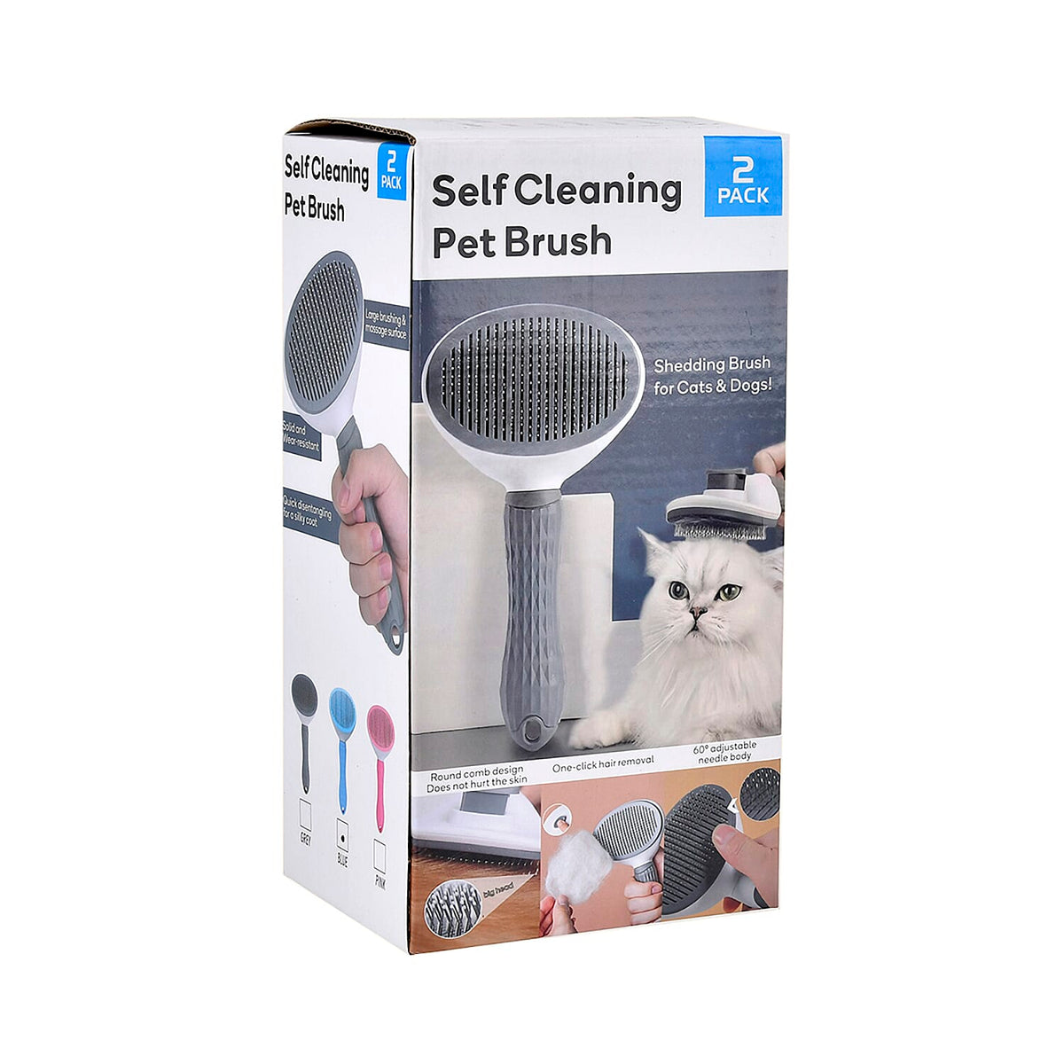 Set of 2 Pet Self-Cleaning Comb - Pink 7708155 6