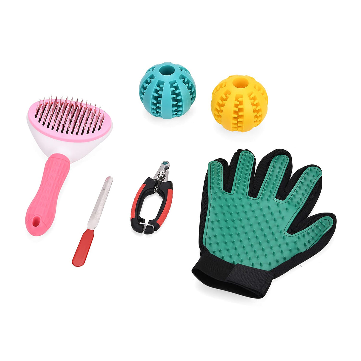 6-in-1 Pet Grooming and Play Essentials Kit - Complete Care and Fun - Multicolour 8102334 0