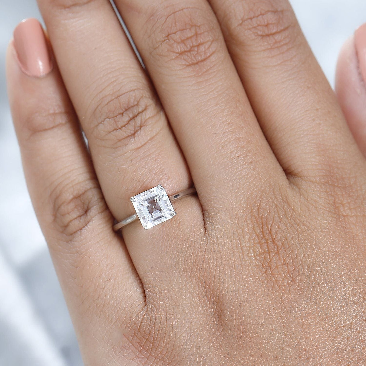 Petalite Solitaire Ring in Platinum Overlay Sterling Silver 1.34 Ct. 7746387 2