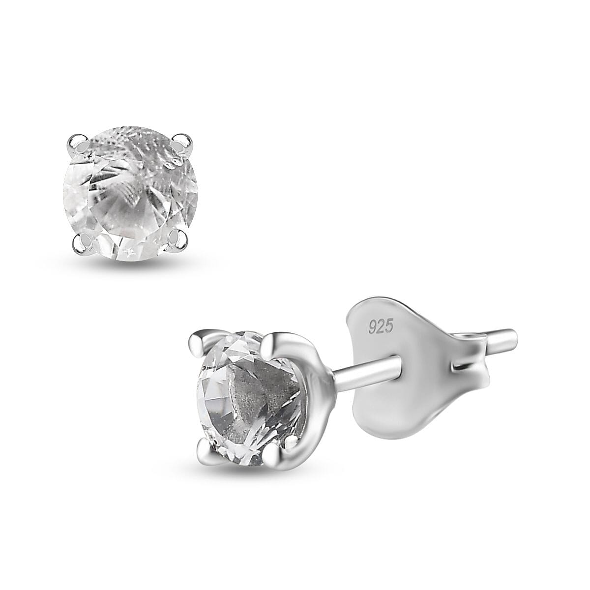 One Time Closeout - Petalite Solitaire Stud Earrings in Platinum Overlay Sterling Silver 7746426 0