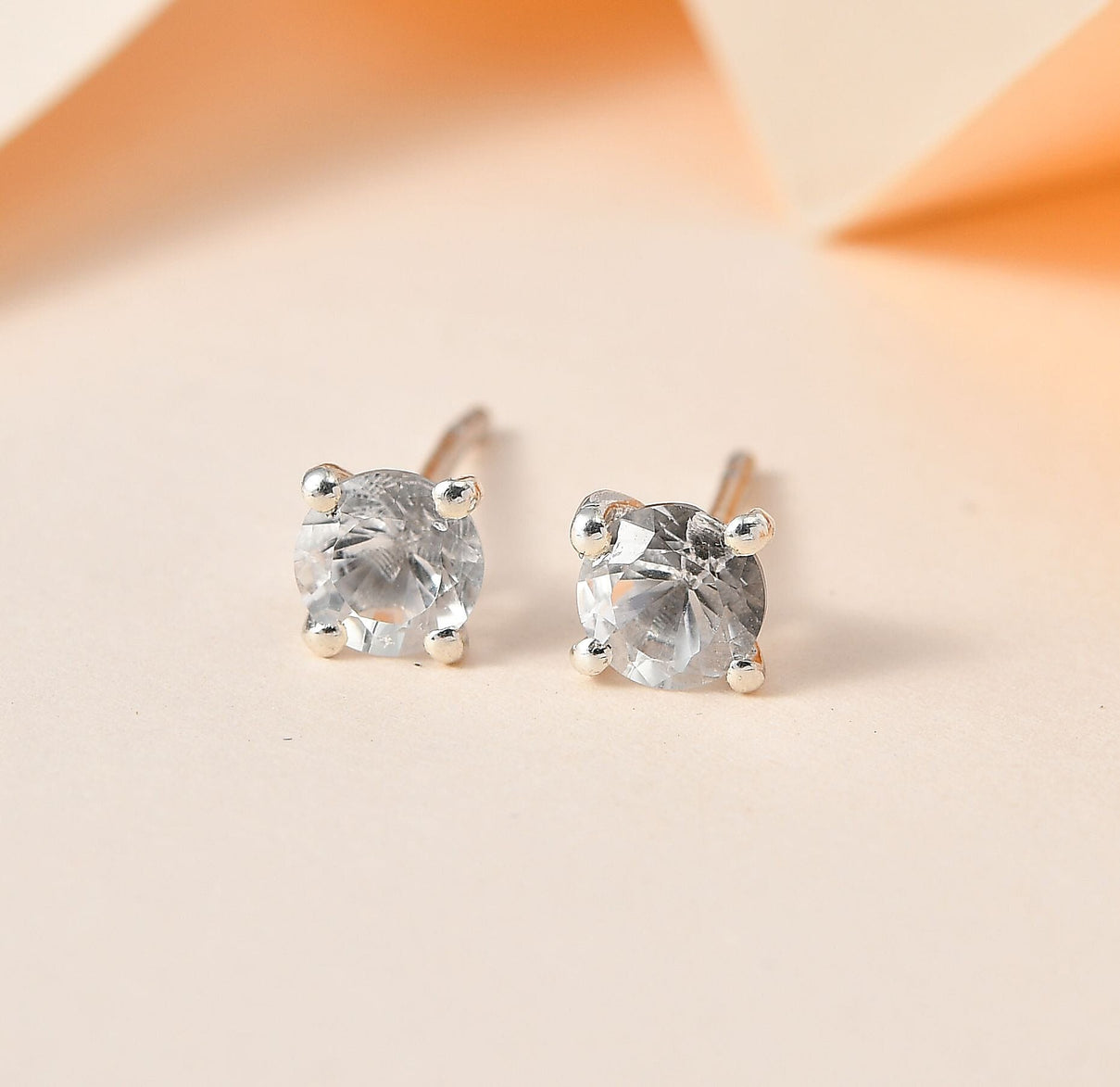 One Time Closeout - Petalite Solitaire Stud Earrings in Platinum Overlay Sterling Silver 7746426 1