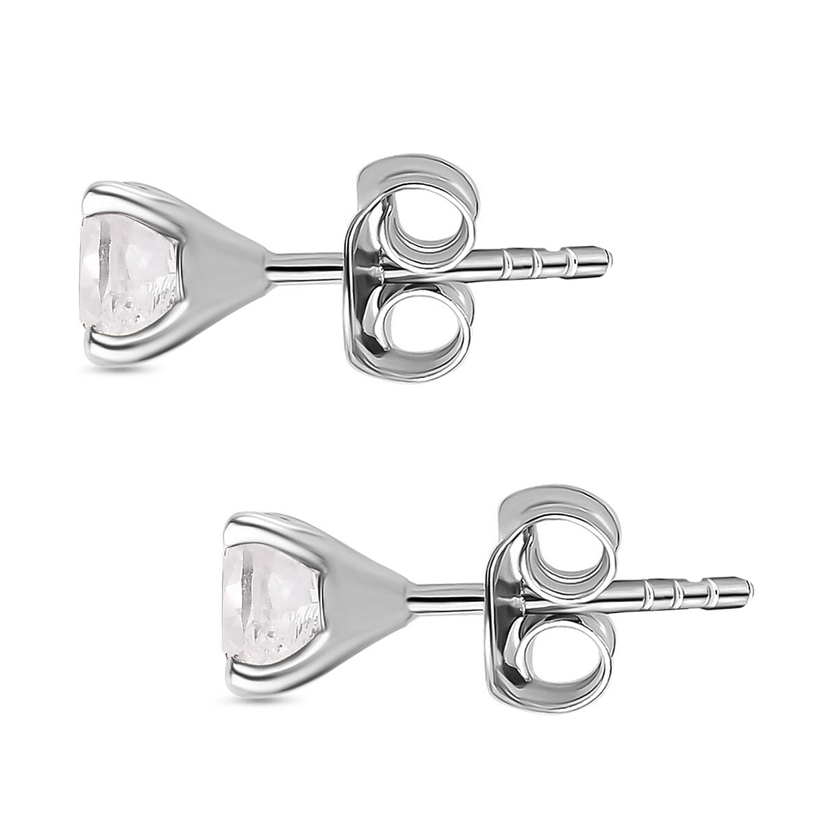 One Time Closeout - Petalite Solitaire Stud Earrings in Platinum Overlay Sterling Silver 7746426 4
