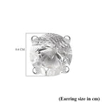 One Time Closeout - Petalite Solitaire Stud Earrings in Platinum Overlay Sterling Silver