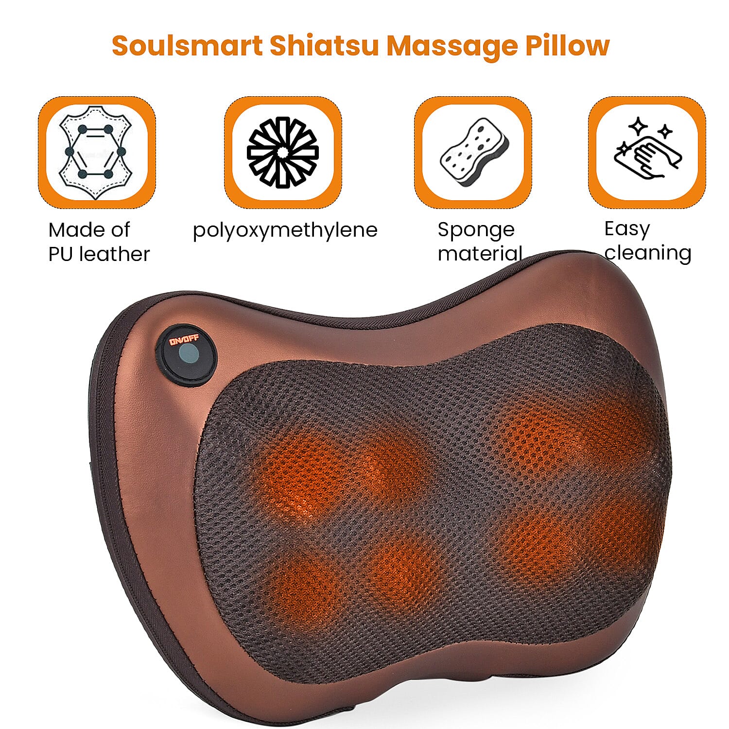 Soul Smart Neck Shaitsu Massager with Car Adaptor (Size 31x11 cm) - Brown 7688775 3