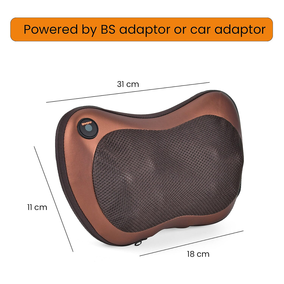 Soul Smart Neck Shaitsu Massager with Car Adaptor (Size 31x11 cm) - Brown 7688775 8
