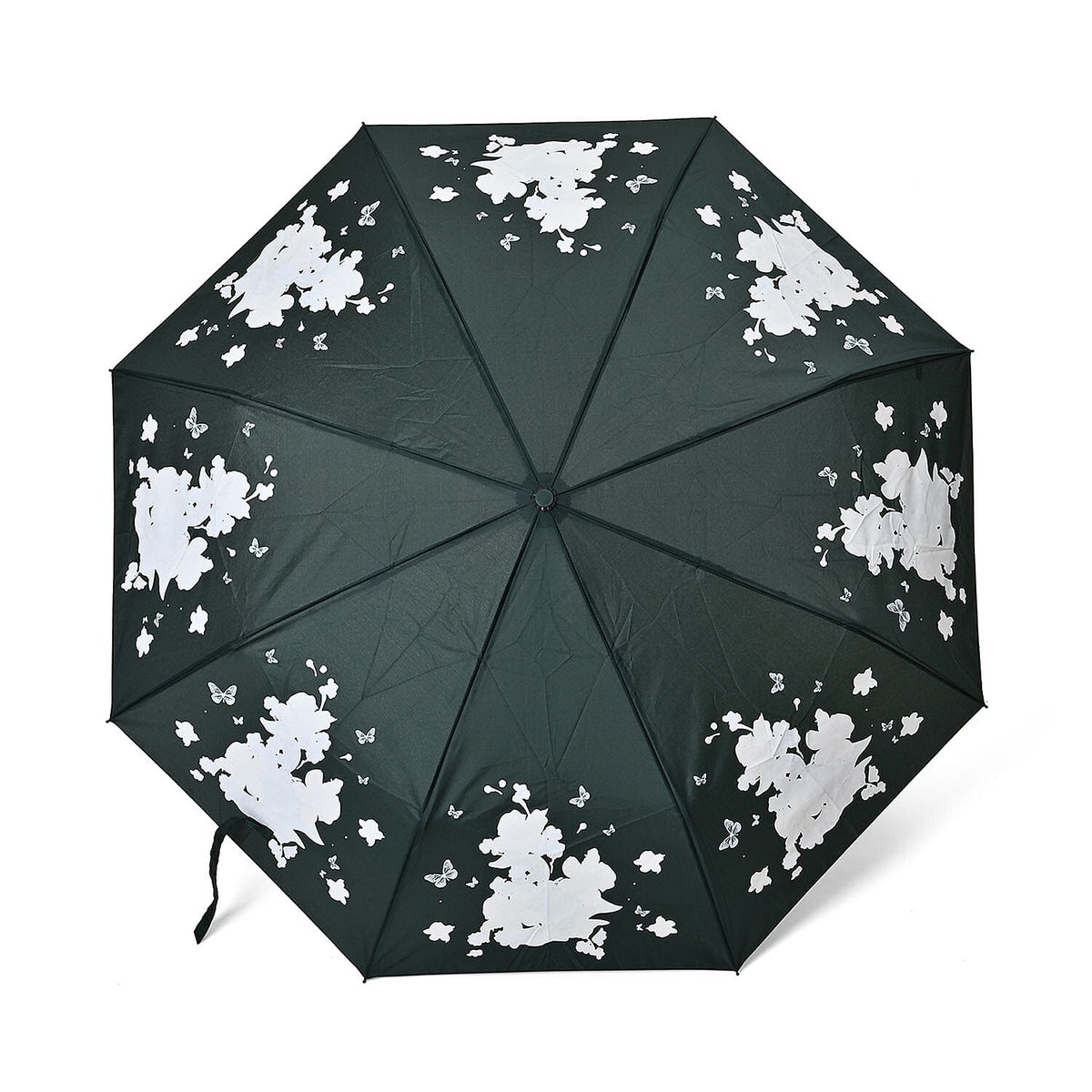 Auto Open &amp; Close Folding Floral Pattern Umbrella with Colour Change - Green 7622892 0