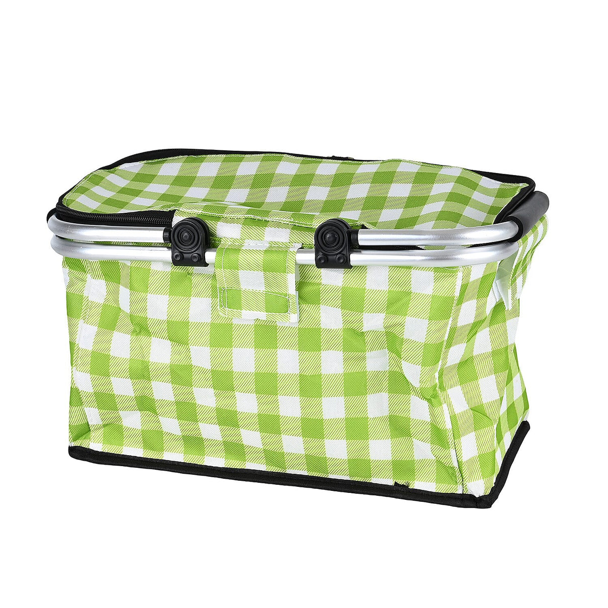 18L Collapsible Picnic Bag with Check Pattern - Green 7765997 2