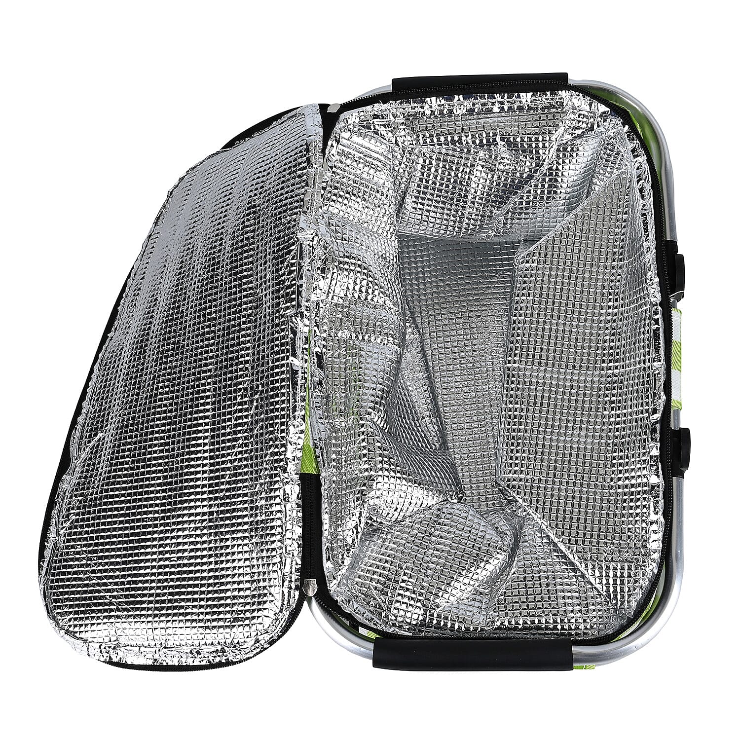 18L Collapsible Picnic Bag with Check Pattern - Green 7765997 4