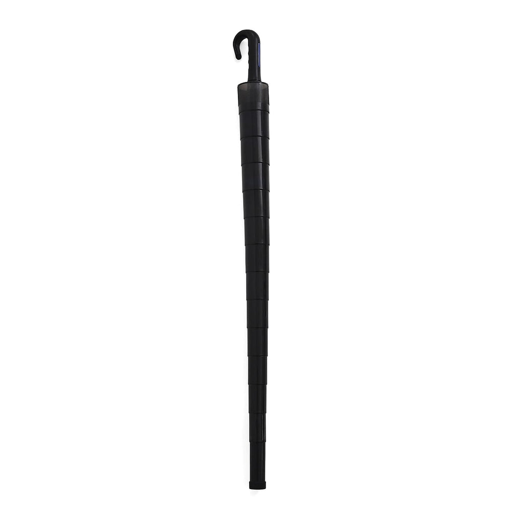 Auto-Open Stick Umbrella with Blue Border (97.5 cm) - Black
