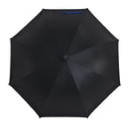 Auto-Open Stick Umbrella with Blue Border (97.5 cm) - Black