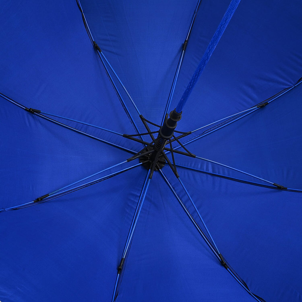 Auto-Open Stick Umbrella with Blue Border (97.5 cm) - Black