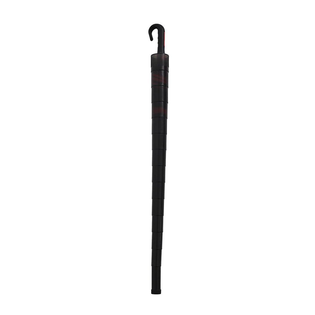 Auto-Open Stick Umbrella with Red Border (97.5 cm) - Black