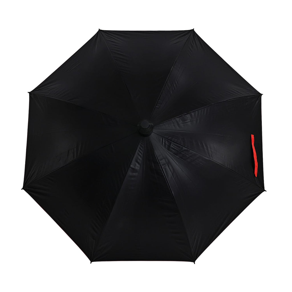 Auto-Open Stick Umbrella with Red Border (97.5 cm) - Black