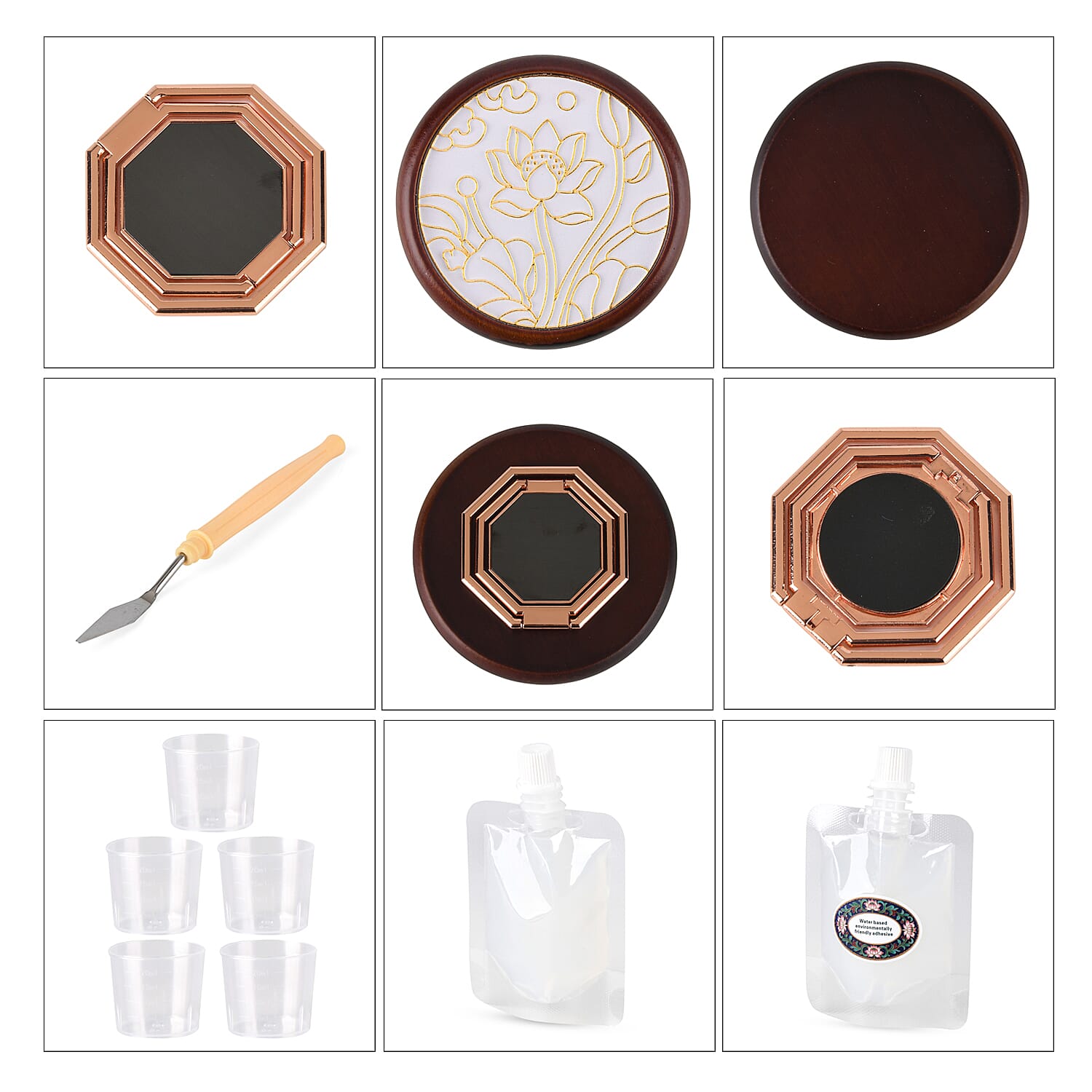 Golden Lottery Lotus DIY Photo Frame Painting Set V32360309 7