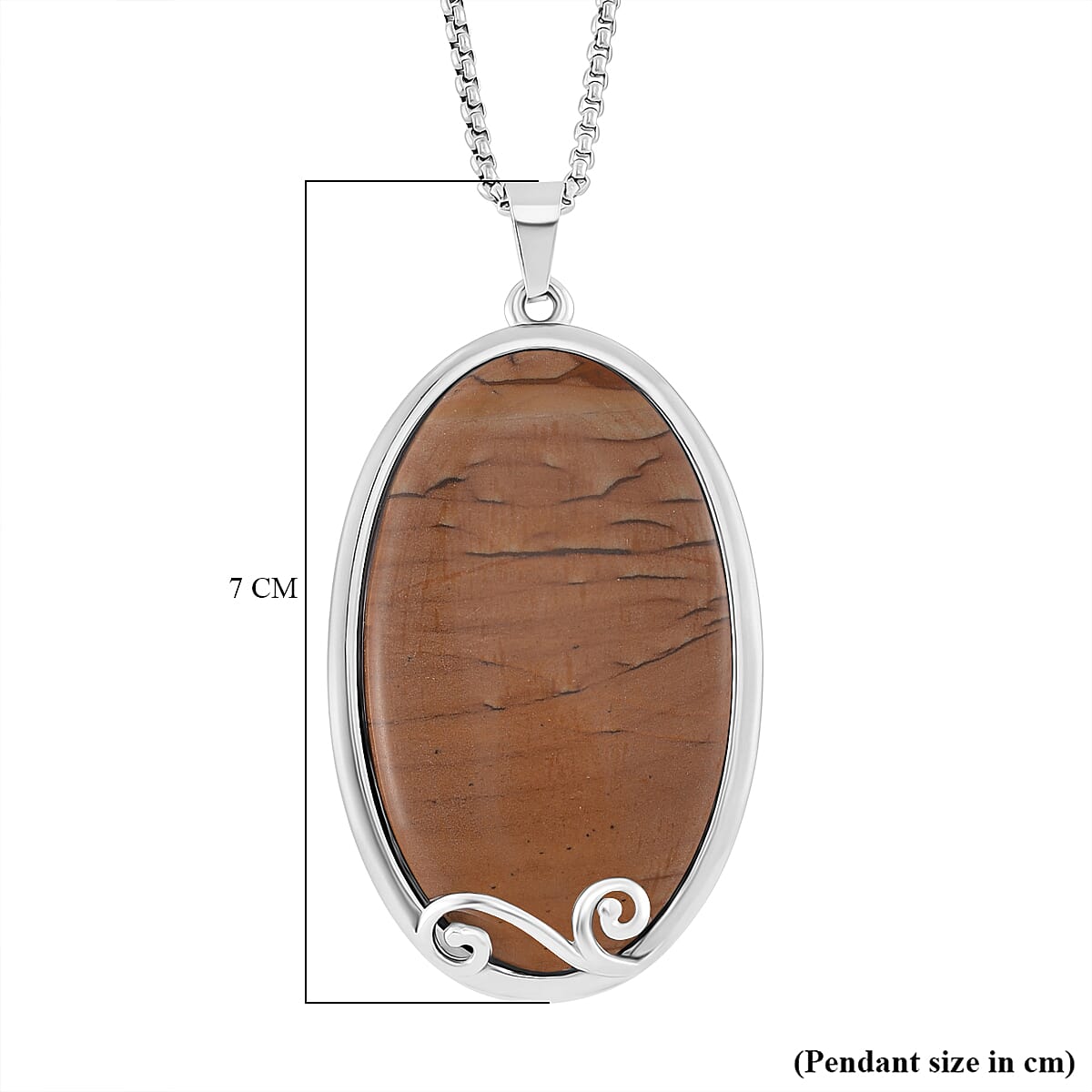 Picture Jasper Oval Shape Necklace (Size - 24 - 4) with Lobster Clasp 40.00 Ct. 7670030 6