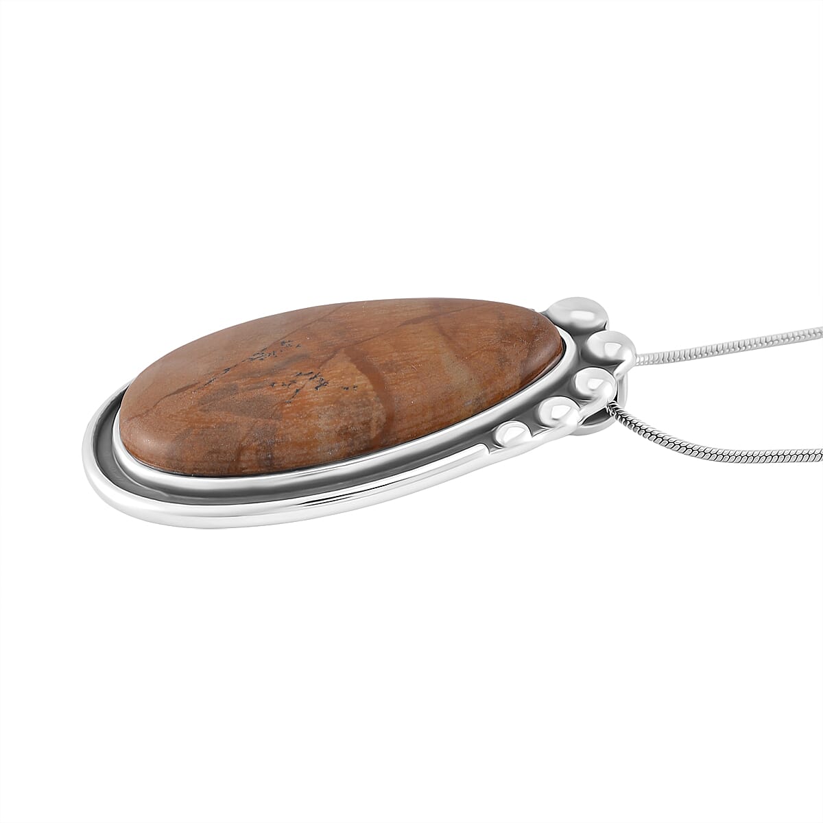 Picture Jasper Pear Necklace (Size - 24 - 4 Ext)  50.00 Ct. 7670021 2