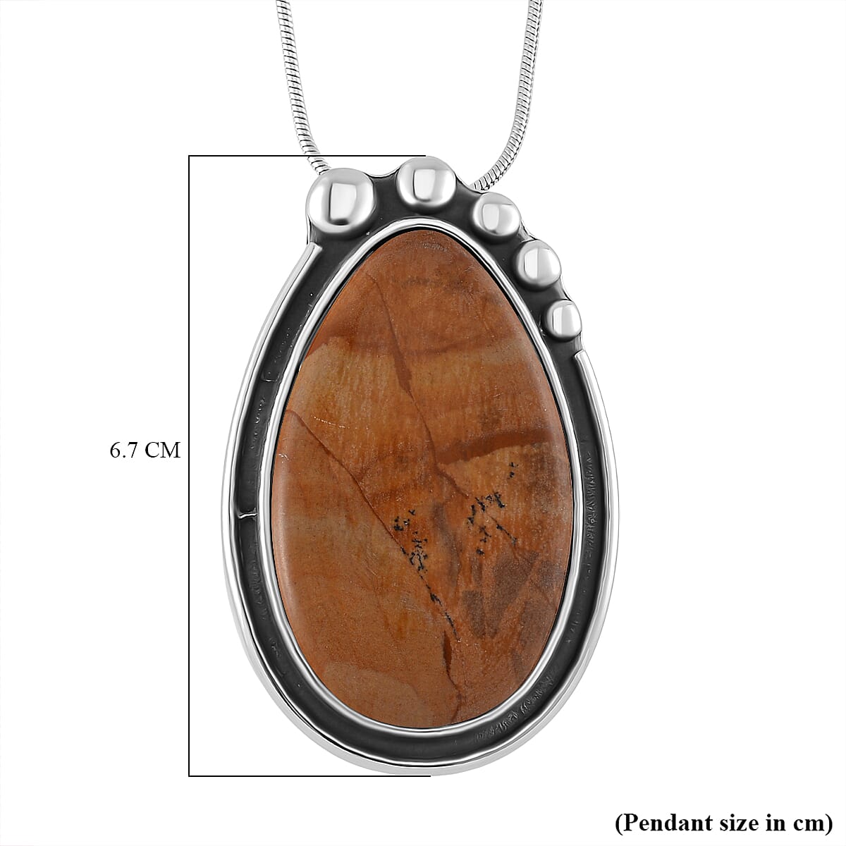 Picture Jasper Pear Necklace (Size - 24 - 4 Ext)  50.00 Ct. 7670021 5