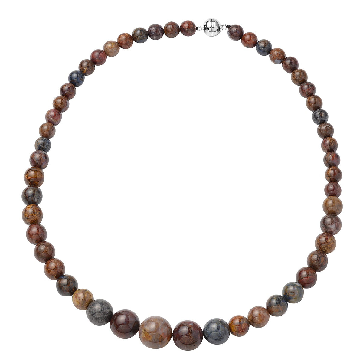 Pietersite Beads Necklace Size 20 in Rhodium Plated Sterling Silver 3862366 0