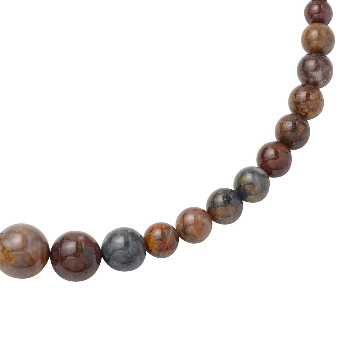 Pietersite Beads Necklace Size 20 in Rhodium Plated Sterling Silver 3862366 3