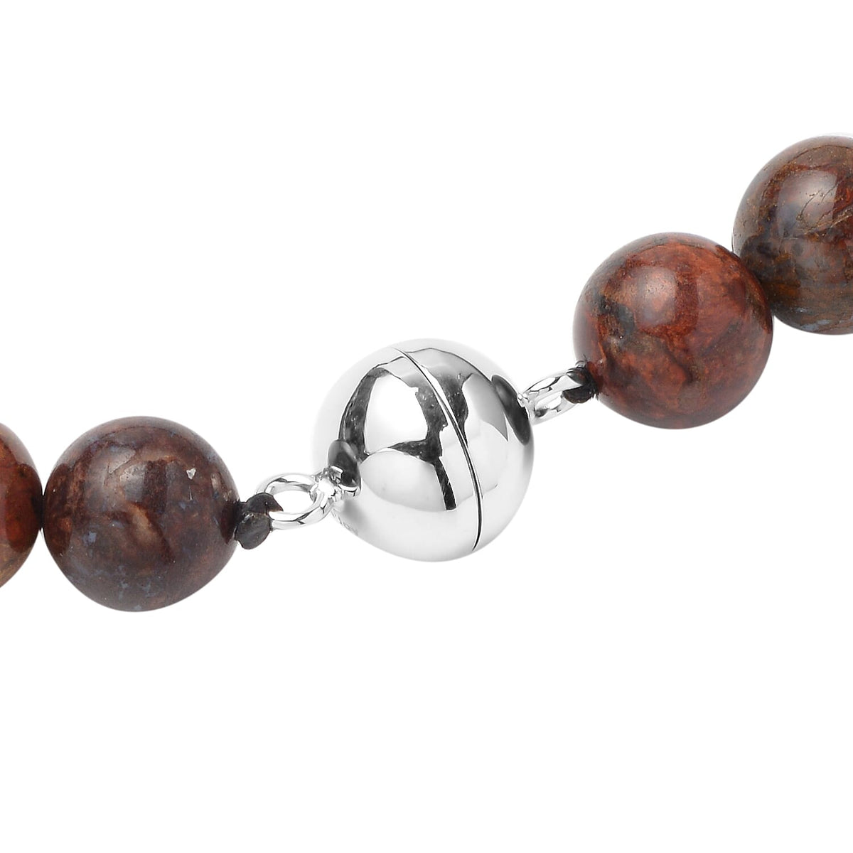 Pietersite Beads Necklace Size 20 in Rhodium Plated Sterling Silver 3862366 4
