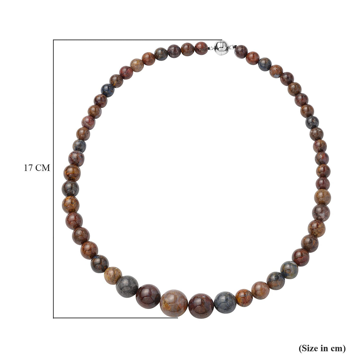 Pietersite Beads Necklace Size 20 in Rhodium Plated Sterling Silver 3862366 5