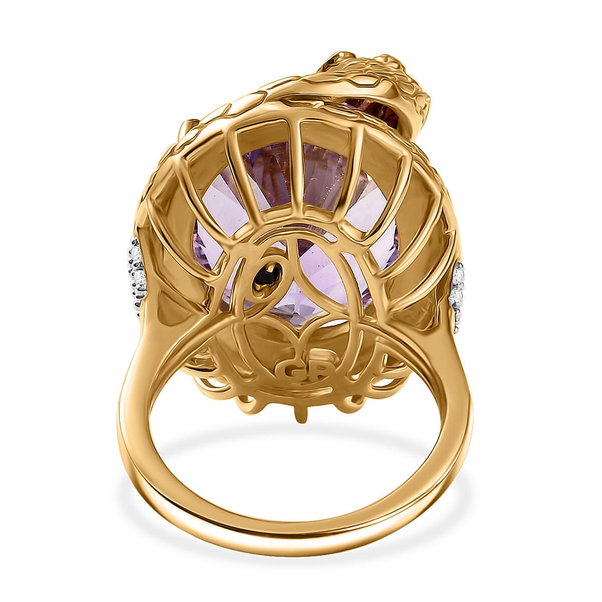 GP Serpentine Collection - Pink Amethyst &amp; Multi Gemstones Ring in 18K Vermeil Yellow Gold Plated Sterling Silver, 16.51 Ct, Silver Wt. 7.75 Gms. 8072202 5