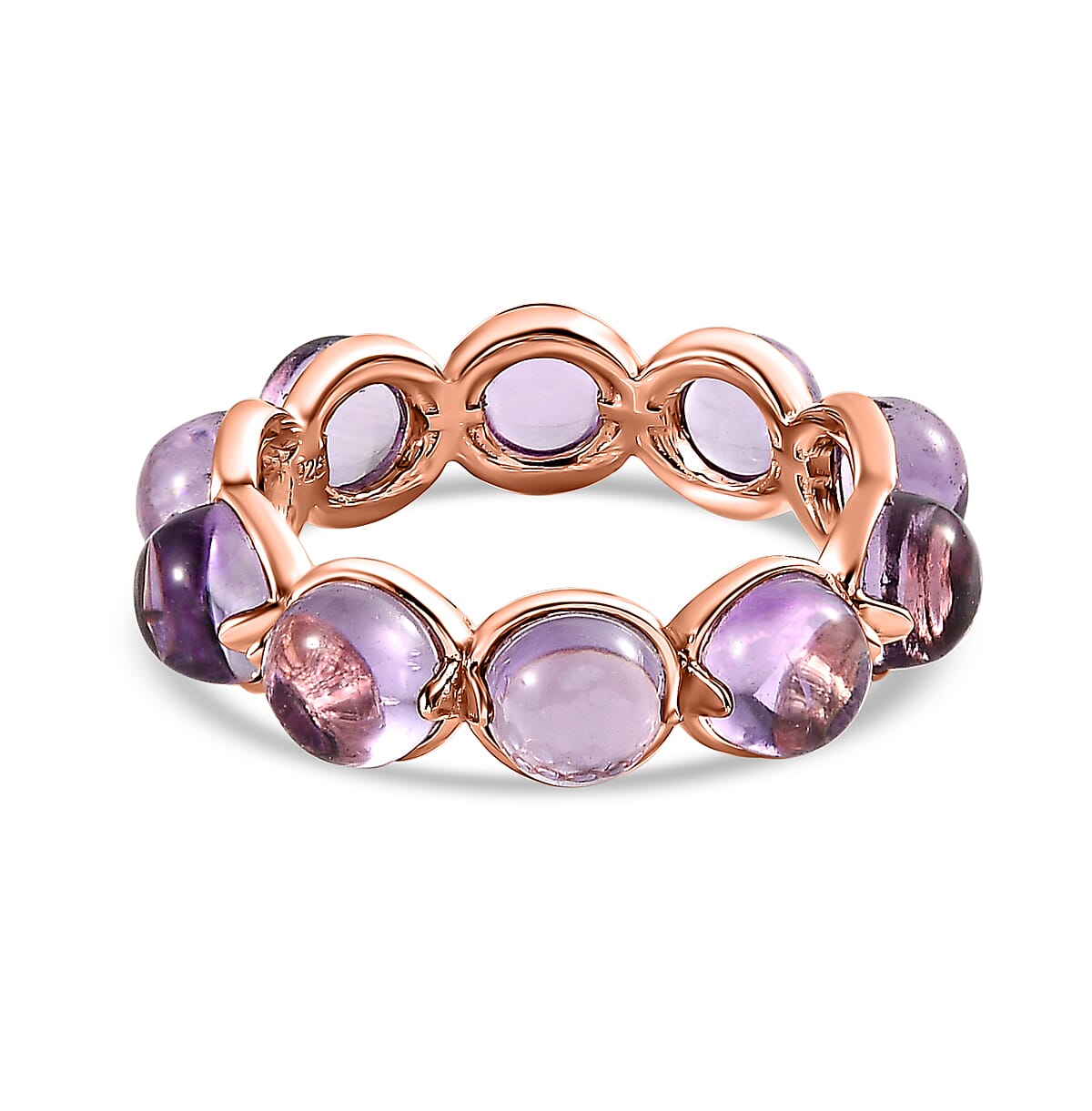 Pink Amethyst Wedding Band Ring in 18K Rose Gold Vermeil Plated Sterling Silver 5.01 Ct. 7532977 0