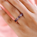 Pink Amethyst Band Ring in 18K Rose Gold Vermeil Plated Sterling Silver 5.01 Ct.