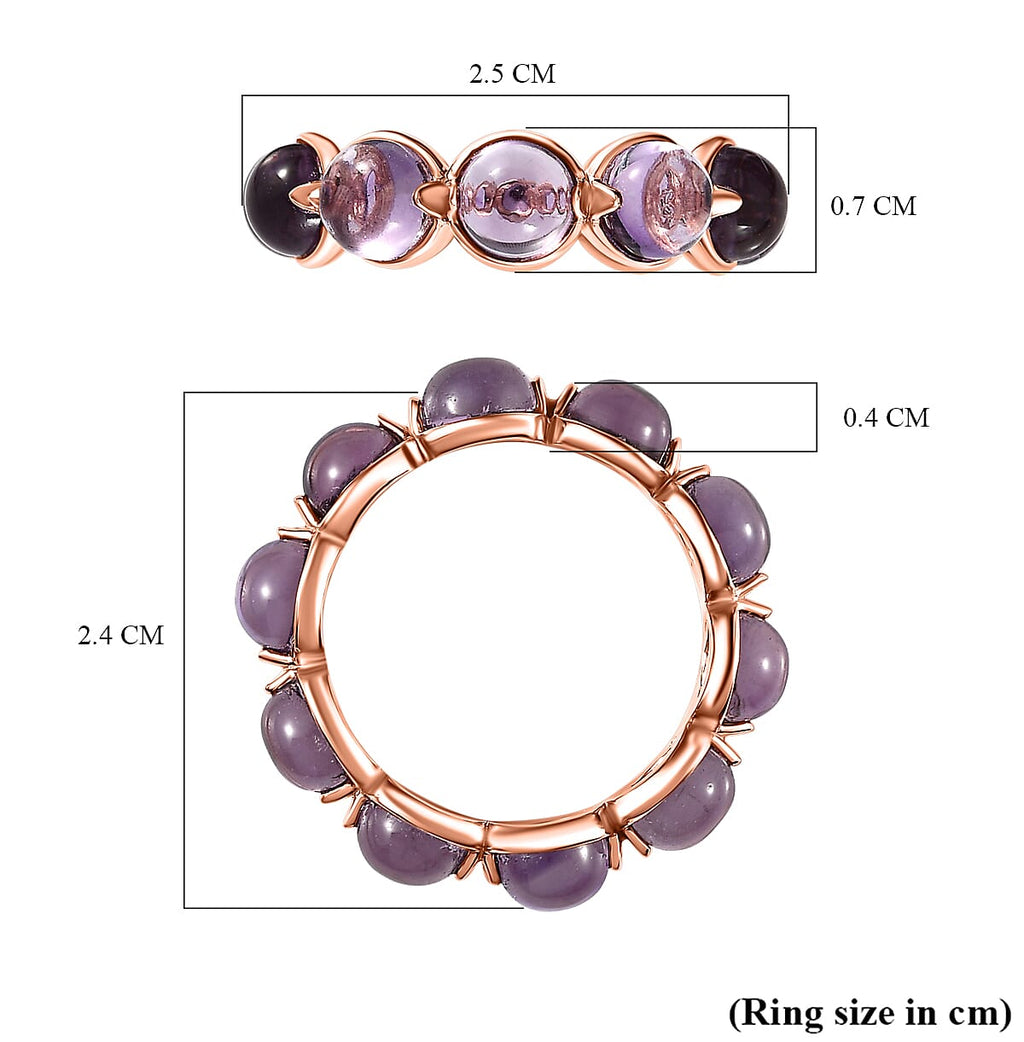 Pink Amethyst Band Ring in 18K Rose Gold Vermeil Plated Sterling Silver 5.01 Ct.