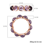 Pink Amethyst Band Ring in 18K Rose Gold Vermeil Plated Sterling Silver 5.01 Ct.