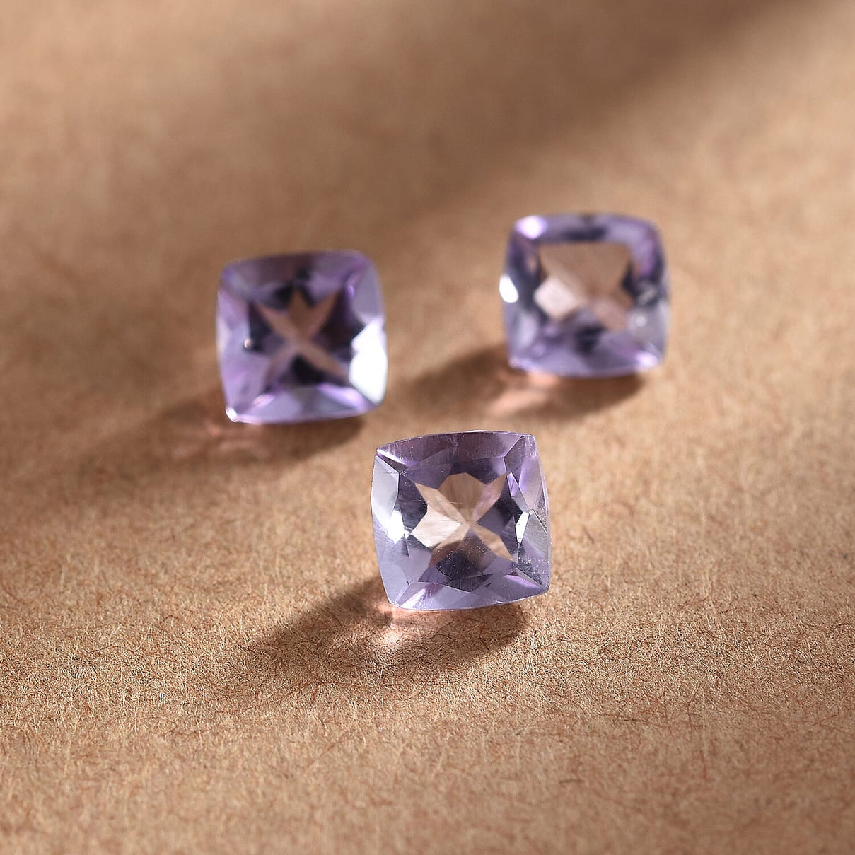 Set of 3 Pink Amethyst Loose Gemstones in Cushion Shape 2.62 Ct. 8070558 1