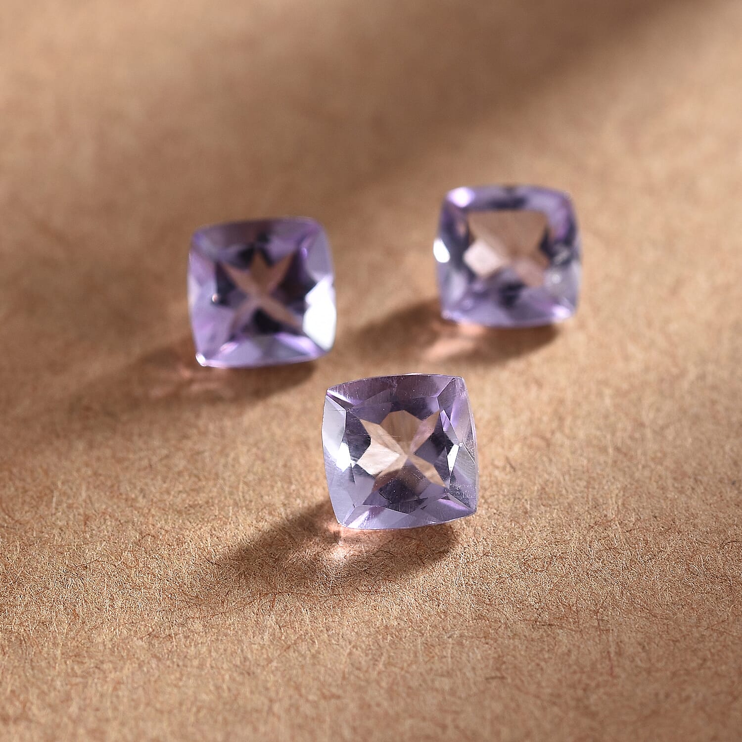 Set of 3 Pink Amethyst Loose Gemstones in Cushion Shape 2.62 Ct. 8070558 1