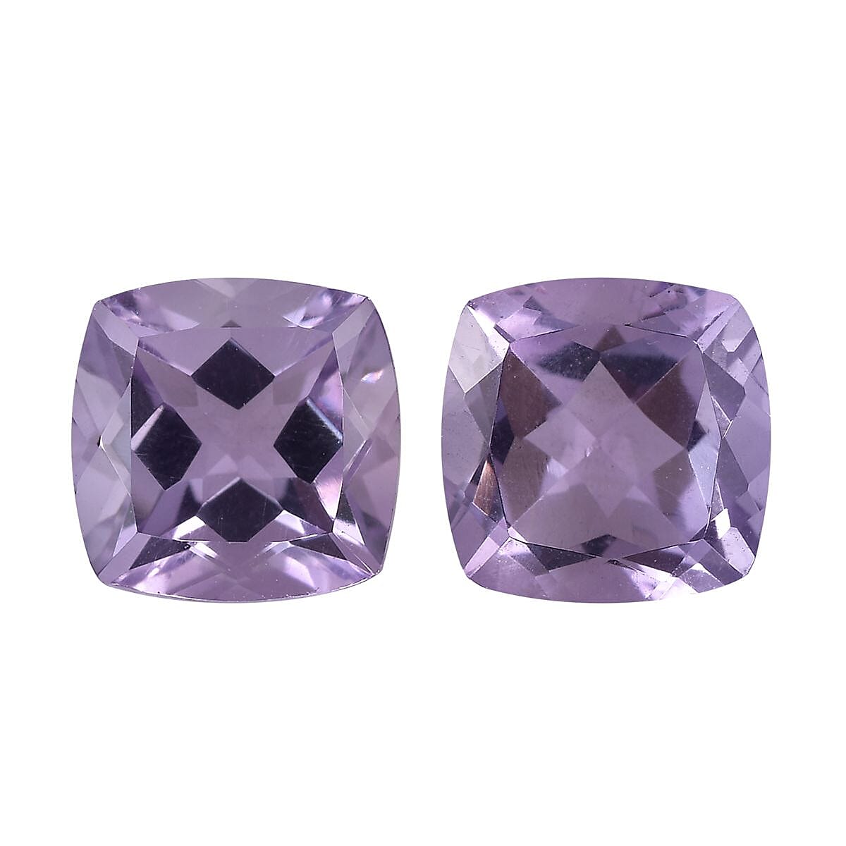 Set of 2 Pink Amethyst Loose Gemstones in Cushion Cut (7x7mm) 7751239 0