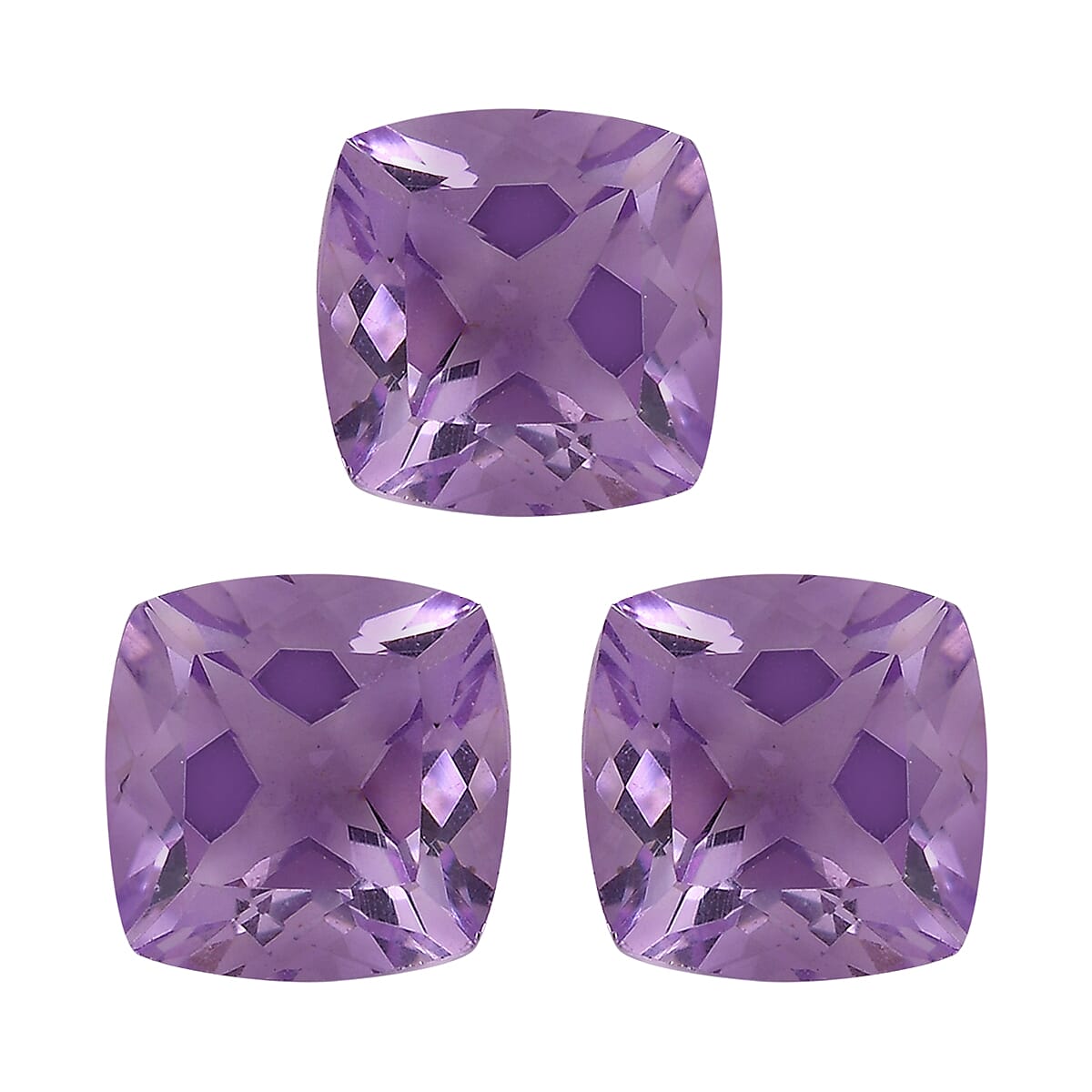 Set of 3 Pink Amethyst Loose Gemstones in Cushion Shape 3.61 Ct. 8070559 0