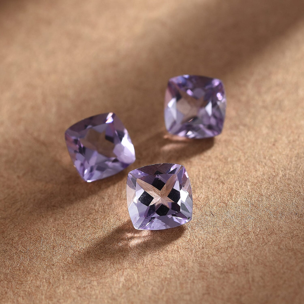 Set of 3 Pink Amethyst Loose Gemstones in Cushion Shape 3.61 Ct. 8070559 1