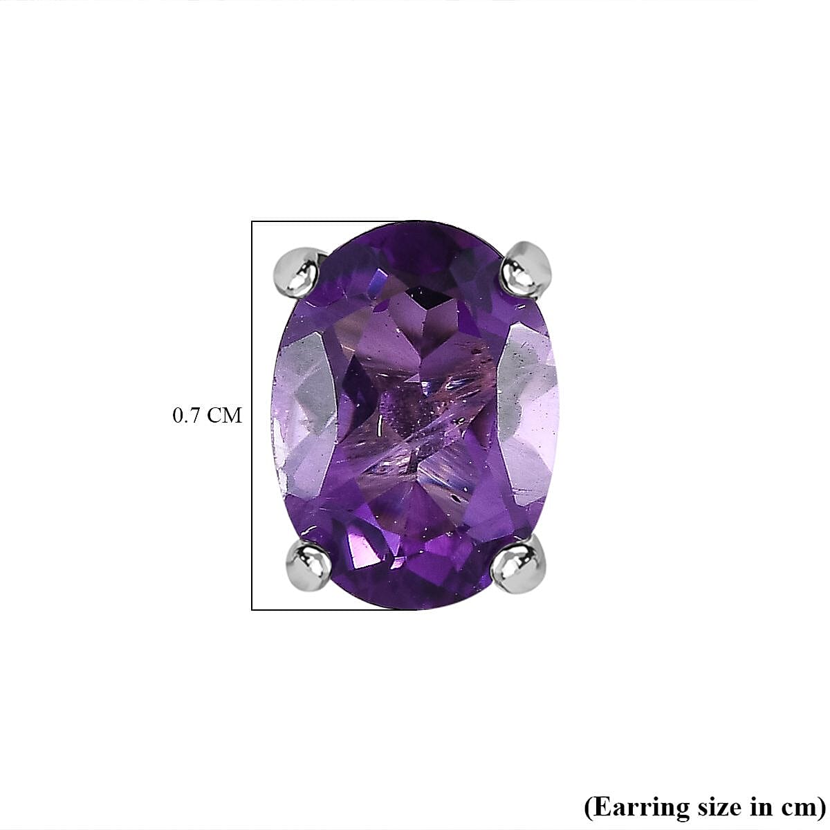 Pink Amethyst Stud Earrings with Push Back in Platinum Overlay Sterling Silver 1.34 Ct. 7509206 6