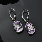 Pink Amethyst Earring in Rhodium Overlay Sterling Silver 11.00 Ct.