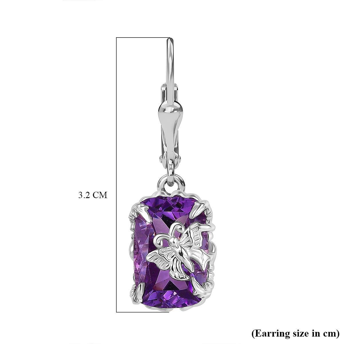 Pink Amethyst Earrings in Rhodium Overlay Sterling Silver 11.00 Ct. 8036819 6