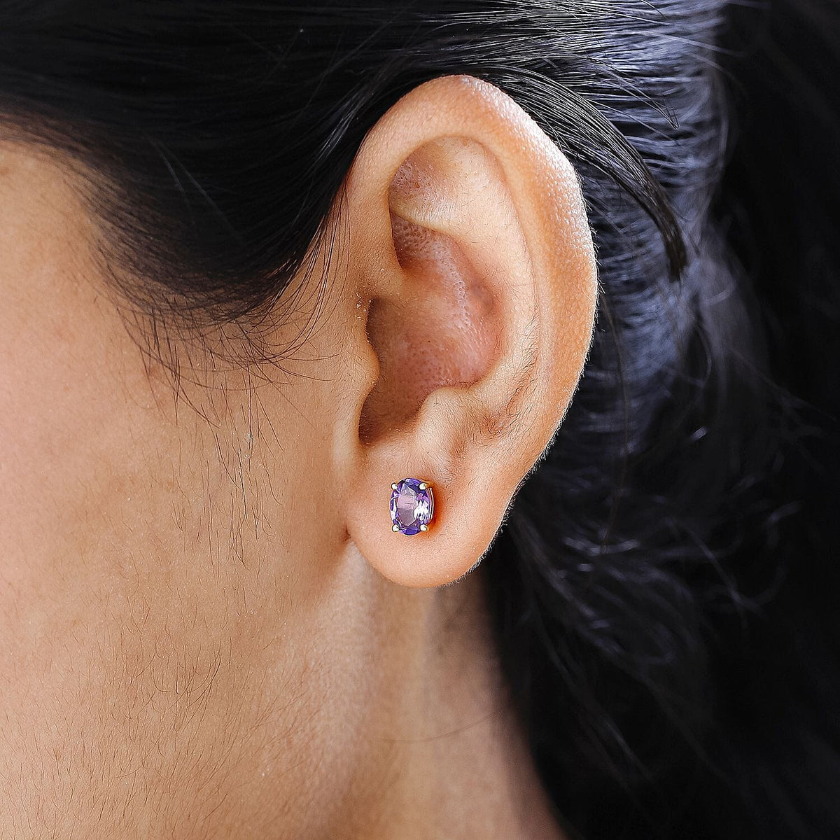 Pink Amethyst Stud Earrings with Push Back in 18K Vermeil Yellow Gold Plated Sterling Silver 1.42 Ct. 7509207 3
